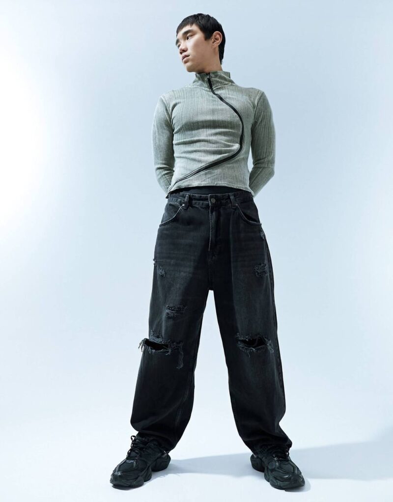 شلوار Pull&Bear Skater fit زاپ‌دار - تصویر 5