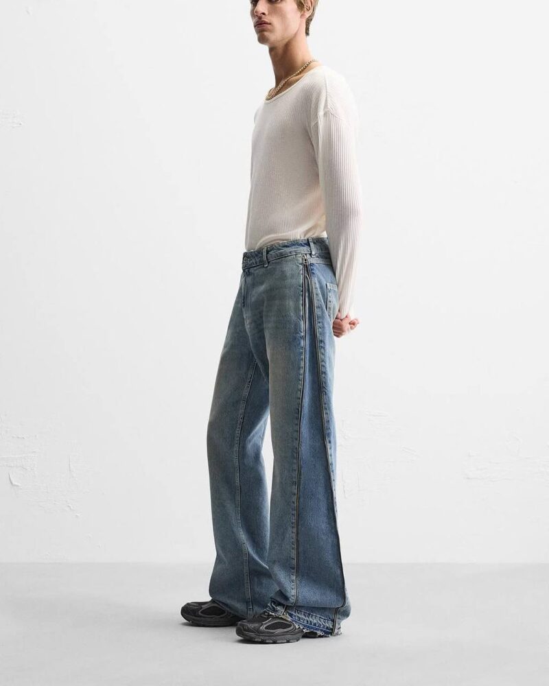 شلوار بوتکات Zara Flared fit درتی واش - تصویر 1