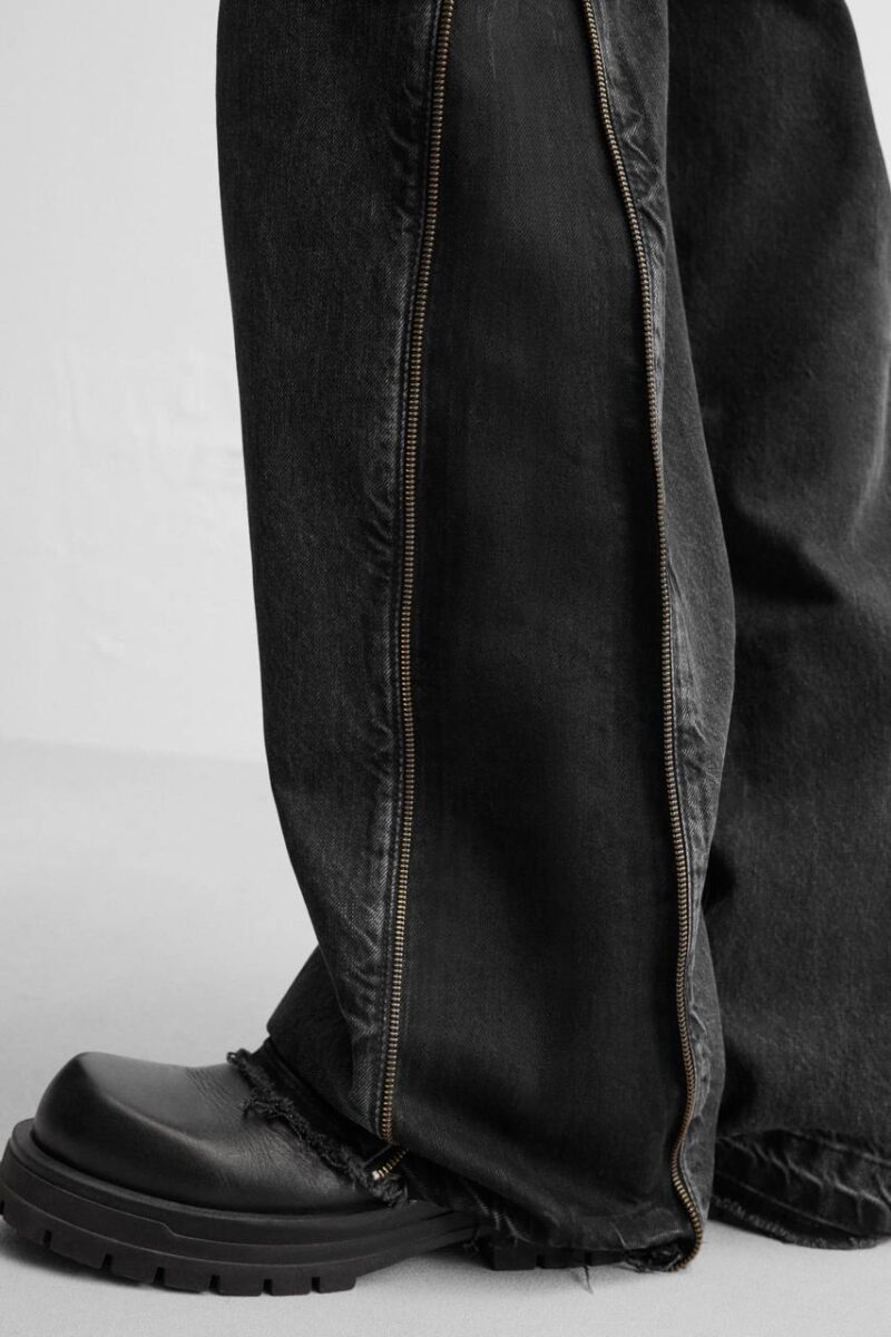 شلوار بوتکات Zara Flared fit مشکی - تصویر 4