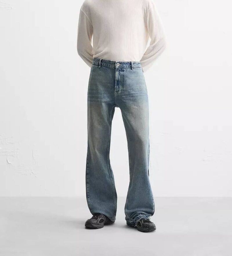 شلوار بوتکات Zara Flared fit درتی واش - تصویر 3