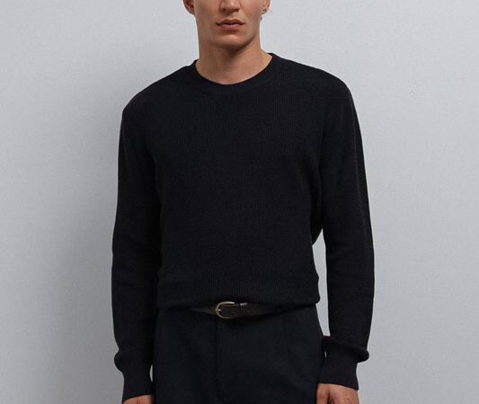 بافت یقه گرد ANTIOCH سورمه‌ای اورجینال