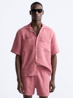 پیراهن لینن نیم آستین Zara اورجینال