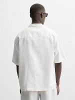 پیراهن لینن نیم آستین Zara سفید اورجینال - تصویر 6