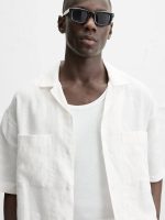 پیراهن لینن نیم آستین Zara سفید اورجینال - تصویر 8