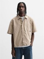 پیراهن باکسی چهارخونه ZARA اورجینال