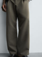 شلوار پارچه‌ای ZARA سبز اورجینال - تصویر 3