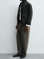 شلوار پارچه‌ای ZARA سبز اورجینال - تصویر 5