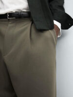 شلوار پارچه‌ای ZARA سبز اورجینال - تصویر 2