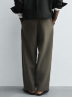 شلوار پارچه‌ای ZARA سبز اورجینال - تصویر 4