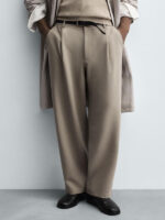 شلوار پارچه‌ای ZARA کرم اورجینال