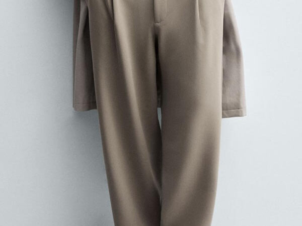 شلوار پارچه‌ای ZARA کرم اورجینال