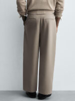 شلوار پارچه‌ای ZARA کرم اورجینال - تصویر 4