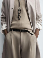 شلوار پارچه‌ای ZARA کرم اورجینال - تصویر 2