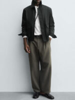 شلوار پارچه‌ای ZARA سبز اورجینال - تصویر 6