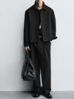 شلوار پارچه‌ای ZARA مشکی - تصویر 3