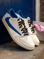 کتونی Travis Scott x Fragment × Air Jordan 1 Low OG "Military Blue"