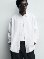 پیراهن آستین بلند Zara سفید اورجینال