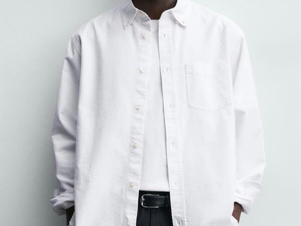 پیراهن آستین بلند Zara سفید اورجینال