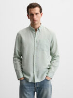 پیراهن لینن آستین بلند Zara اورجینال