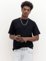 تیشرت بیسیک Pull&Bear مشکی اورجینال