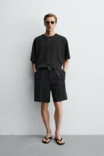 تیشرت بیسیک مشکی ZARA اورجینال - Image 2