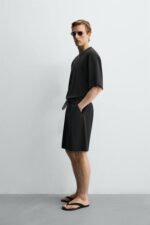 تیشرت بیسیک مشکی ZARA اورجینال - Image 3