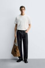 تیشرت بیسیک سفید ZARA اورجینال - Image 3