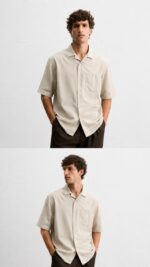 پیراهن نیم آستین Zara کرم اورجینال - Image 2